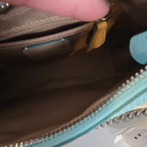 Coach Carmen Mini Crossbody in Signature Jacquard Faded Blue Top Handle NEW - Picture 7 of 10